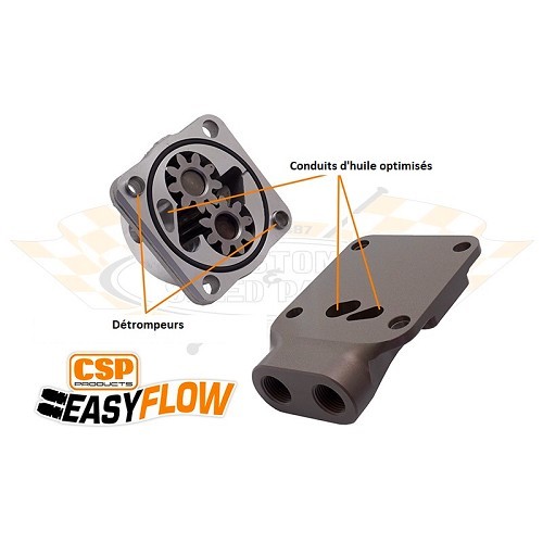  Pompe à huile gros débit CSP "EasyFlow 26mm" entrée / sortie pour moteur T1 72 -> avec AAC 4 Rivets - VC50208-2 