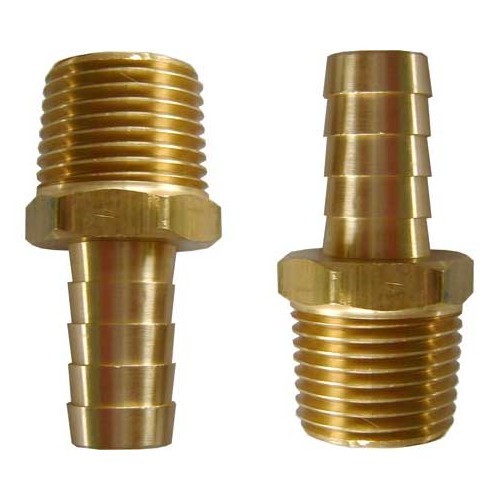  Straight 12 mm hose barb fittings with 1/2" thread - 2 pieces - VC51403 