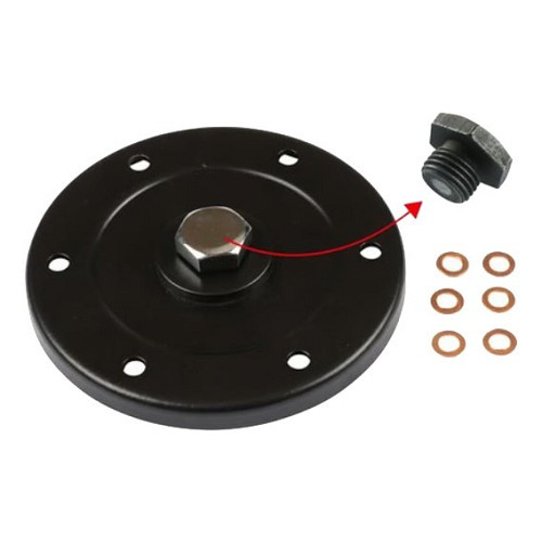     
                
                
    Plaque de vidange, écrou central magnétique et joints pour VOLKSWAGEN Coccinelle, Combi et T25 (08/1960-07/1979) - VC52516
