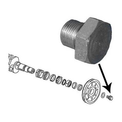  Original crankshaft screw for Type 1 engine from Beetle& Combi - VC600019-1 