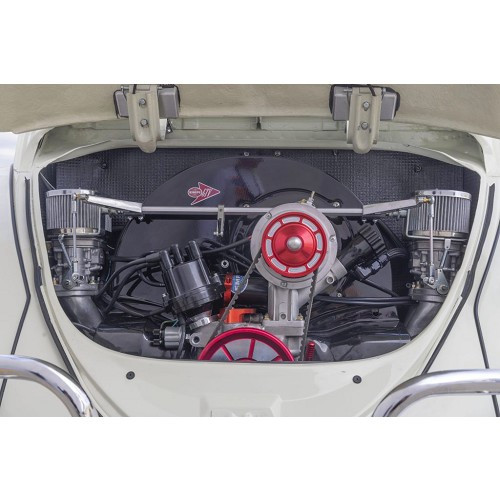 Red aluminium alternator and crankshaft pulleys for VOLKSWAGEN engine type 1 - VC60041