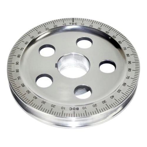     
                
                
    Polea de cigüeñal de aluminio calado graduado negro para motor Tipo 1 - Diámetro pequeño 150mm - VC60046
