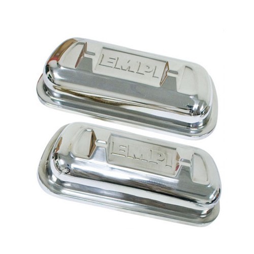  2 EMPI rocker covers with clips in stainless steel for Type 1 engines - VC60906 