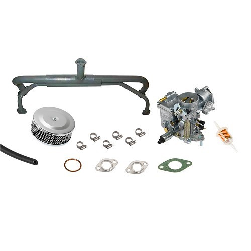     
                
                
    Kit Carburation 30/31 PICT / pipe simple admission pour Volkswagen Coccinelle, Karmann-Ghia et Combi - VC70526
