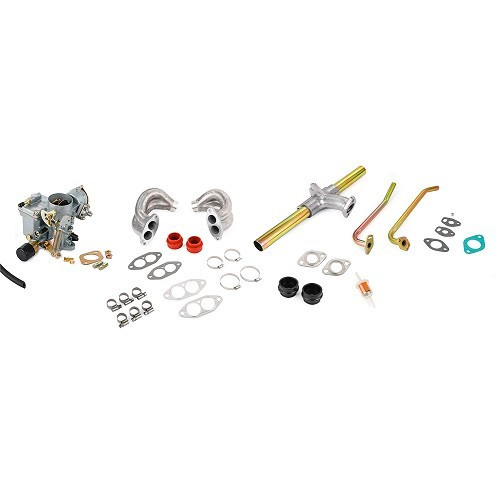     
                
                
    Kit Carburation 34 PICT 3 / pipe double admission pour Volkswagen Coccinelle, Karmann-Ghia et Combi - VC70527
