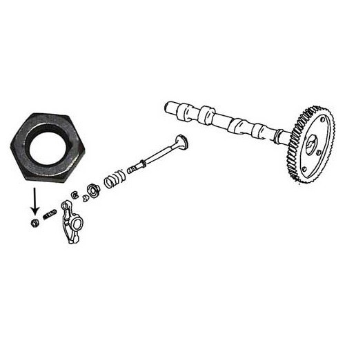 1 nut for original rocker arm pin, 9 mm in diameter - VD25902