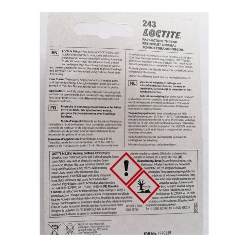 LOCTITE 243 normal threadlocker - bottle - 24ml - VD71206