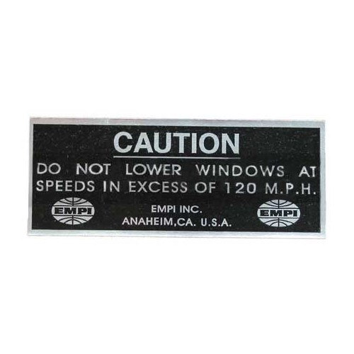     
                
                
    EMPI "Caution do not lower windows" sticker - VF01400
