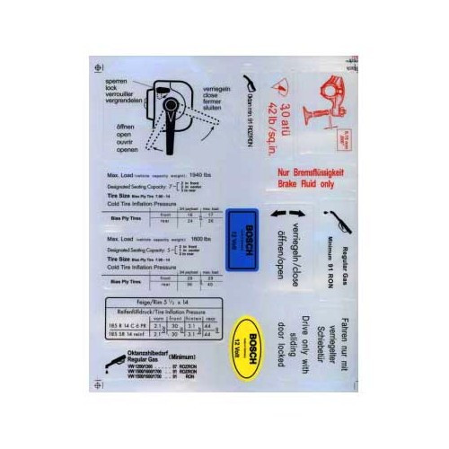     
                
                
    Original VOLKSWAGEN Combi Bay Window decals (08/1967 - 07/1979) - VF10500
