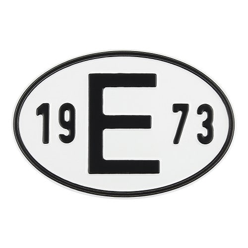  Plaque pays "E" en métal avec année 1963 - VF1963E 