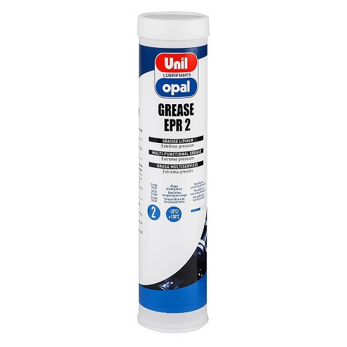     
                
                
    Graisse lithium multifonctionnelle extrême pression UNIL OPAL EPR 2 - cartouche - 400g - VH27310
