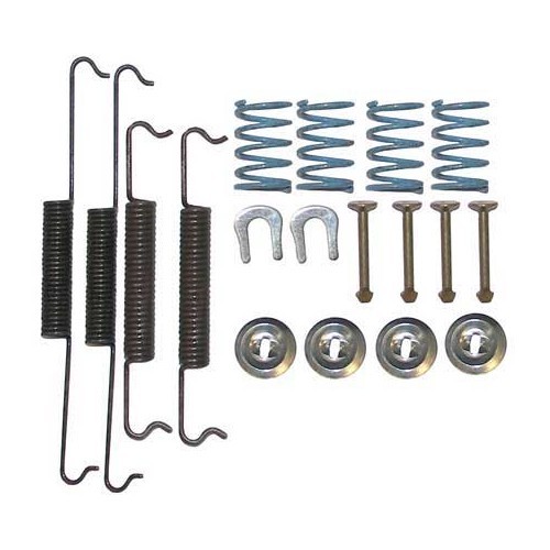     
                
                
    Front brake shoe spring and mounting fixtures kit for Volkswagen Beetle from 08/57 to 07/65 - VH27405

