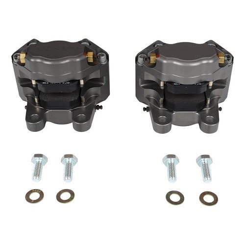  Wilwood 2-piston brake calipers, silver gray, front left and right, for Volkswagen Beetle, Karmann  - VH28208-3 