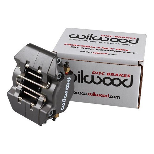  Wilwood 2-piston brake calipers, silver gray, front left and right, for Volkswagen Beetle, Karmann  - VH28208 