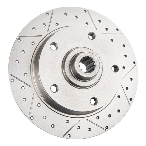  PORSCHE ventilated & grooved rear brake disc for Volkswagen Beetle with swing axle - KERSCHER - VH28508 