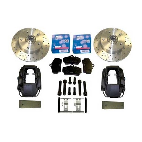     
                
                
    Kit de frenos delanteros con discos ventilados perforados KERSCHER 5x130 + estribos PORSCHE para Volkswagen escarabajo 68-> - VH30220
