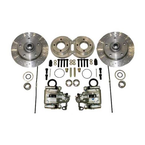     
                
                
    Kit de frenos traseros con discos ranurados perforados KERSCHER 5x130 para Volkswagen escarabajo con trompetas de transmisión - VH40202
