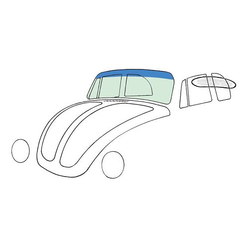     
                
                
    Pare-brise vert bande bleue pour VOLKSWAGEN Coccinelle 1303 Cabriolet (08/1972-01/1980) - VK00111

