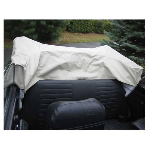  White vinyl hood cover for Volkswagen Beetle Cabriolet 73 ->77 - VK00608BL-1 