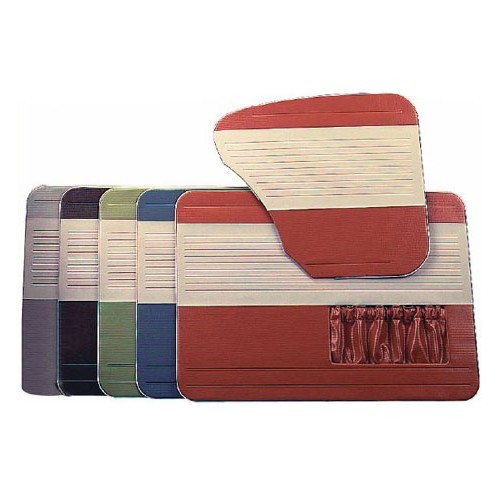    
                
                
    Painéis de porta TMI "Authentic" em vinil de dois tons, cores a definir para Volkswagen Beetle Cabriolet (08/1972-01/1980) - VK10141
