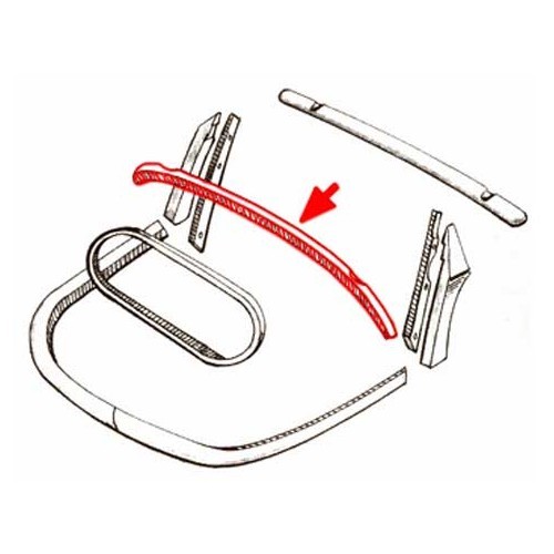     
                
                
    Arceau de capotage intermédiaire pour Volkswagen Coccinelle Cab 50 ->65 - VK10505
