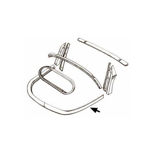     
                
                
    Bois tour lunette arrière 3 morceaux pour Volkswagen Coccinelle Cabriolet ->67 - VK10539
