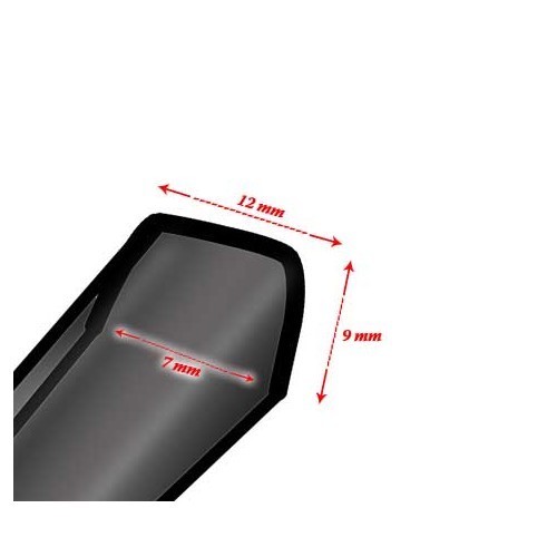  Guarnizioni per guida del vetro anteriore per Maggiolino Cabriolet - Confezione da 2 pezzi - VK11702-2 