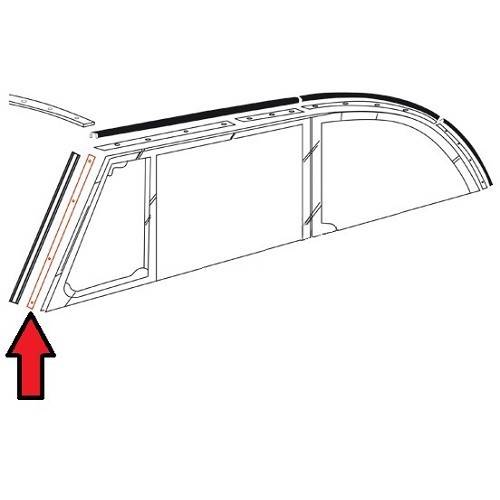  Front cowling slats + screws for Volkswagen Beetle 1303 Cabriolet 73 ->80 - VK12514 