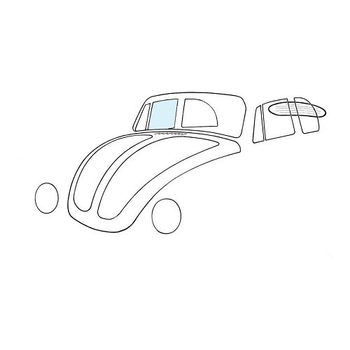     
                
                
    Janela transparente da porta, direita para VOLKSWAGEN Beetle Cabriolet (08/1964-03/1981) - VK13100
