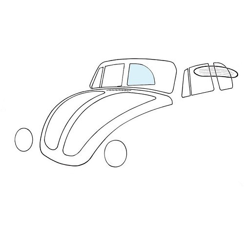     
                
                
    Janela traseira transparente, direita para VOLKSWAGEN Beetle Cabriolet (08/1964-03/1981) - VK13101

