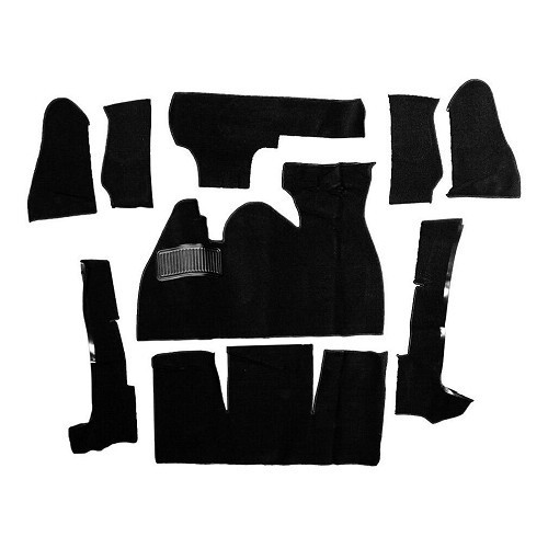     
                
                
    Black carpet kit for Volkswagen Beetle Convertible 70 -&gt;72 - VK26002UN

