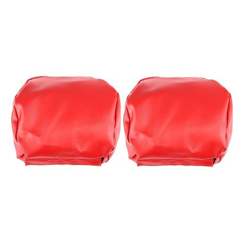  Protectores de encosto de cabeça TMI vermelho 957 para Volkswagen Cox 77-79 - O par - VK43101095 