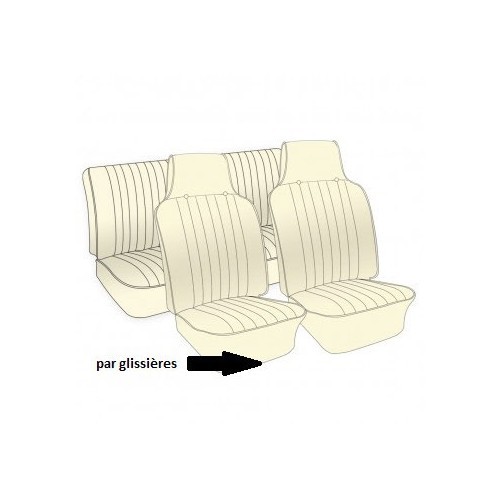     
                
                
    Housses de siège TMI en vinyle lisse pour Volkswagen Coccinelle cabriolet de 68 ->69 (USA) - VK431324L
