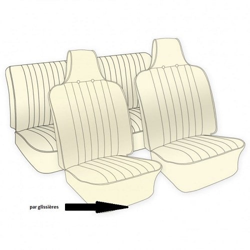  TMI embossed vinyl seat covers for Volkswagen Beetle convertible 70 -&gt;72 (USA) - VK431325G 