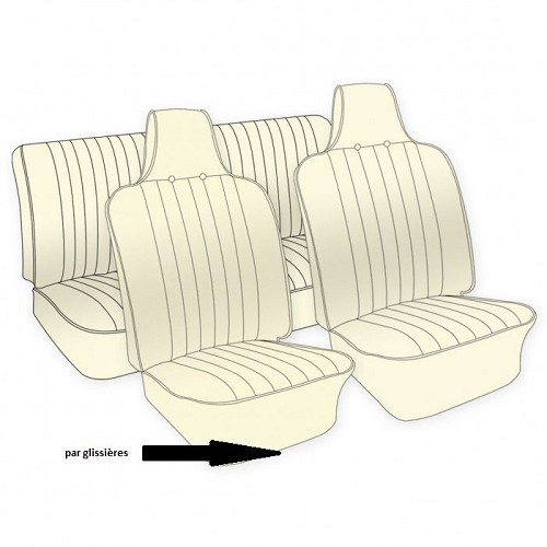  TMI seat covers in smooth vinyl for Volkswagen Beetle convertible 70 -&gt;72 (USA) - VK431325L 