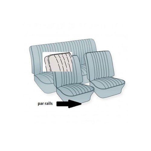  Housses de sièges TMI en vinyle gaufré pour Volkswagen Coccinelle cabriolet 54 ->55 - VK43145 