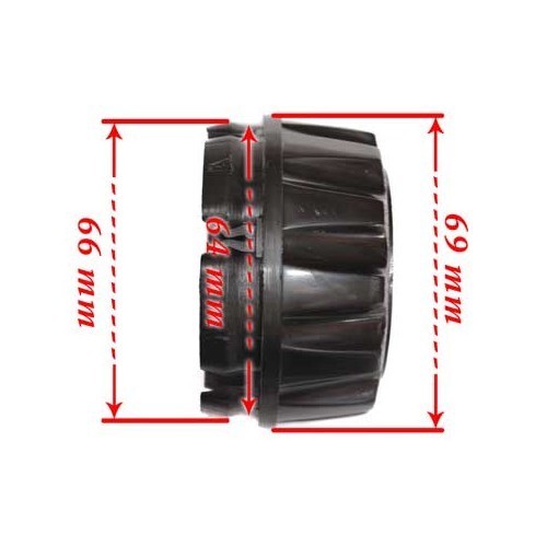  1 black plastic hub cover for American Eagle rim - VL36904-4 