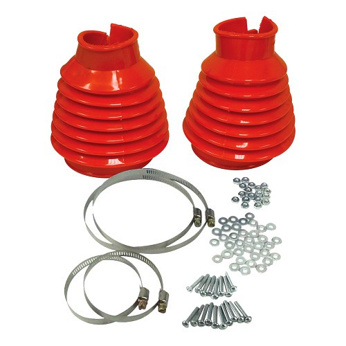     
                
                
    Soufflets de trompette pour VOLKSWAGEN Coccinelle & Combi Split - Kit complet coloris rouge - VS00306
