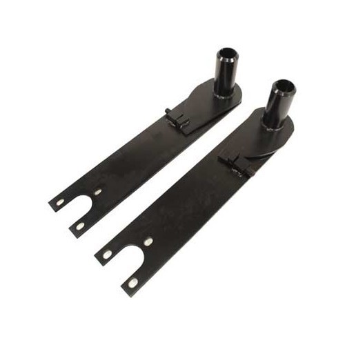     
                
                
    Paire de lames de suspension arrière réglables pour Volkswagen Coccinelle (09/1952-07/1959) avec trompettes origine 627 mm - VS03206
