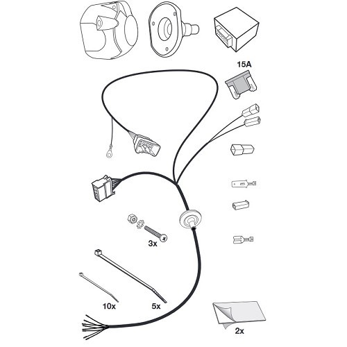 7 pin harness for TOYOTA RAV4 4 (12/2012 - 12/2018) - WD05248