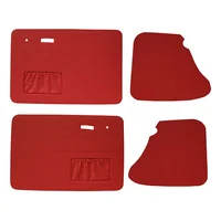Paneles de puertas de vinilo rojo con bolsillospara Volkswagen escarabajo 67-> - juego de 4