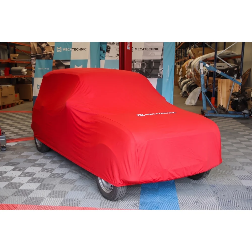 Red stretch cover size S (370 x 165 x 119) for Renault 4L