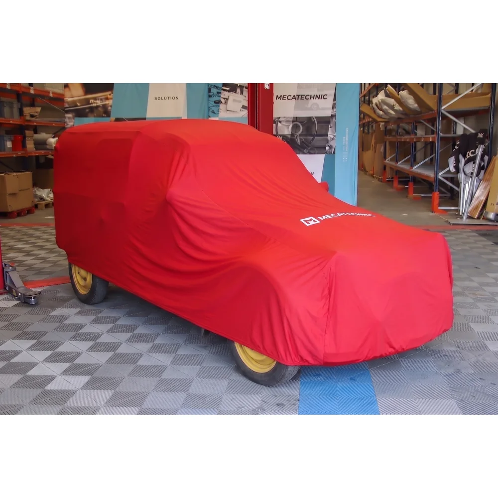 Rote Stretch-Schutzhülle Größe M für Citroën 2CV Kastenwagen