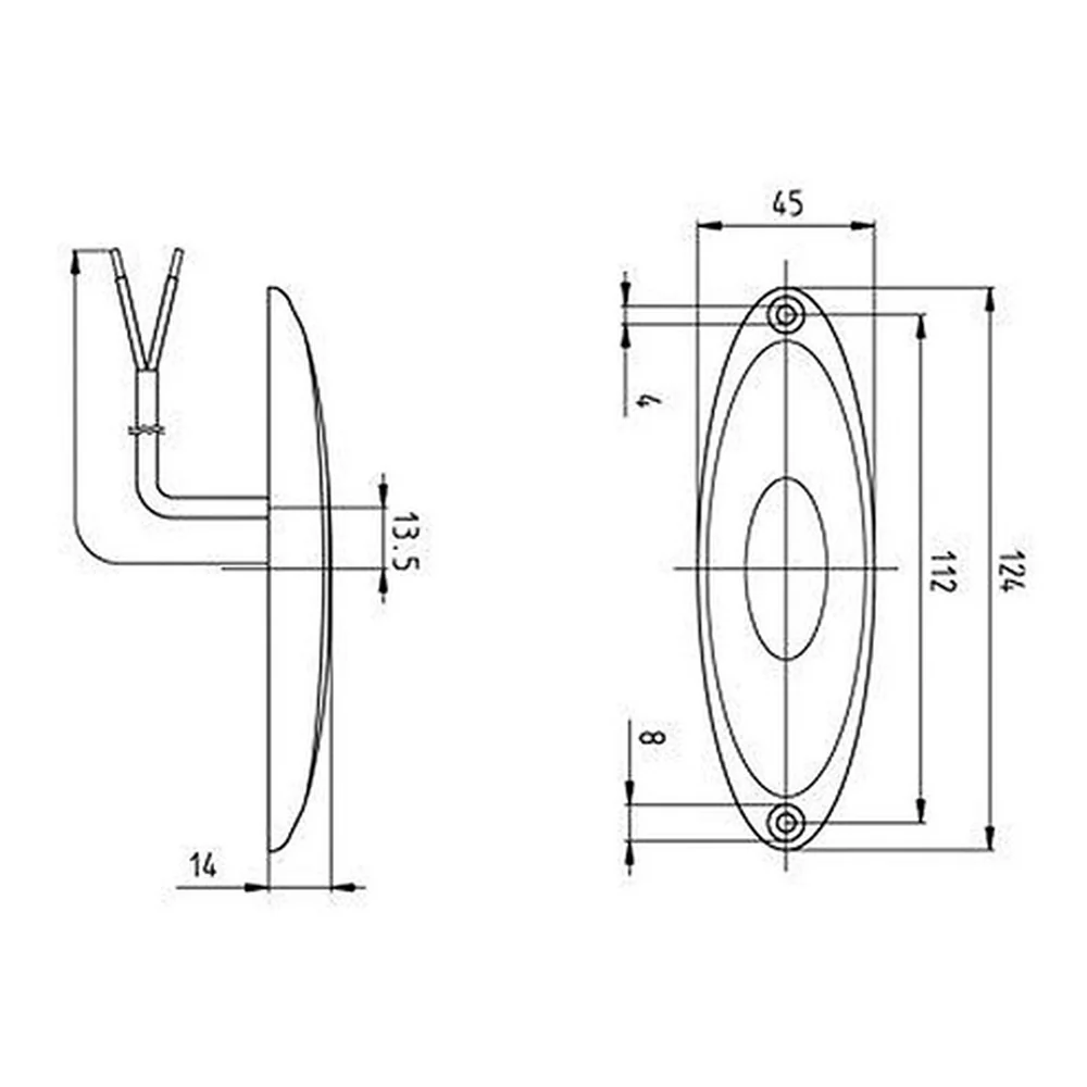 SMLR2010 LATERALE POSITIE LICHT Grijs contour 124/44/13 mm JOKON
