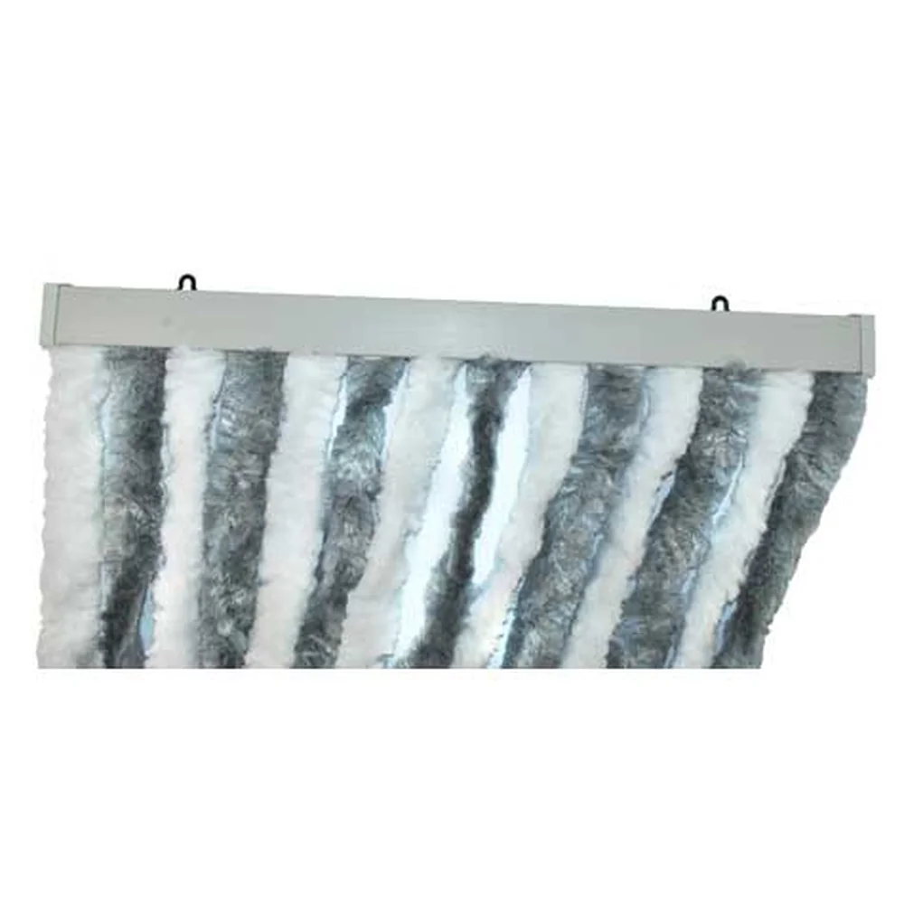 Insect proof tracked curtain 205x56 mm for motorhome - Grey white