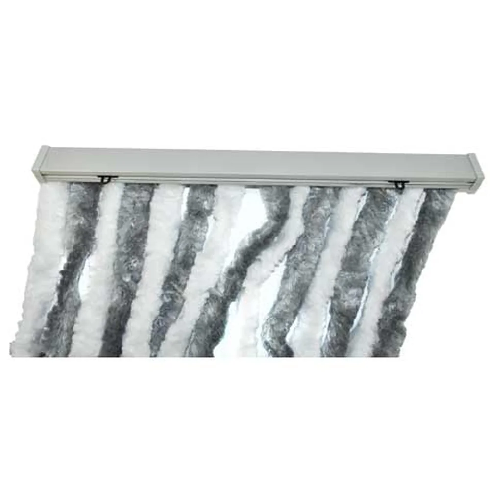 Insect proof tracked curtain 205x56 mm for motorhome - Grey white