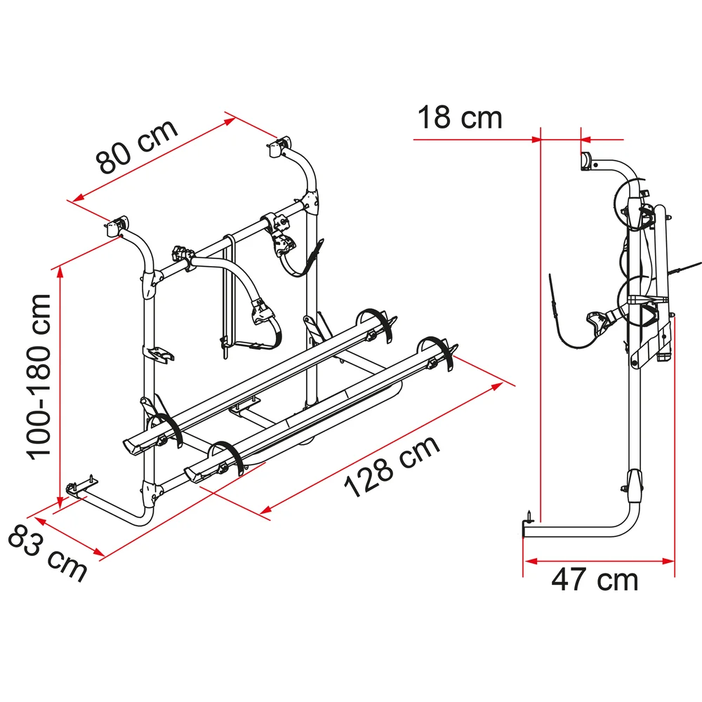 Porte Vélos CARRY BIKE CARAVAN UNIVERSAL Fiamma - 2 vélos Version restylée 2020