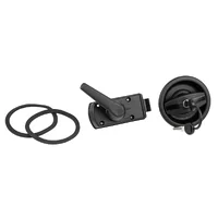 Black handle lock for caravan door with right-hand cylinder opening