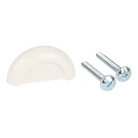 Tirador pequeño de plástico para muebles - blanco