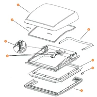 Complete frame for Mini Heki Style DOMETIC skylight 520x520 mm- ref: BG40572520